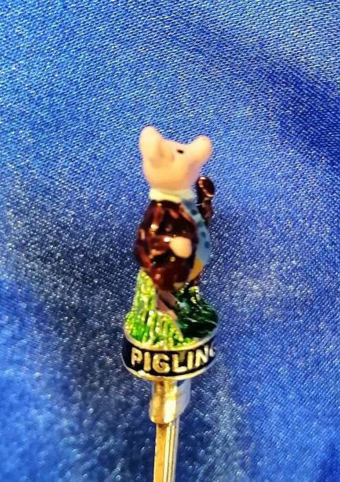 Vintage Pigling Bland 1993 Beatrix Potter Silver Plated Baby Spoon, Hand painted