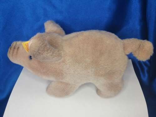 Vintage Large Steiff Jolanthe Blue Eyed Pig Plush #3810/17 #