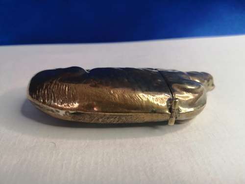 PIG BOAR BRASS COPPER VINTAGE chatelaine VESTA MATCH CASE#