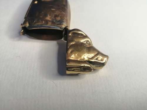 PIG BOAR BRASS COPPER VINTAGE chatelaine VESTA MATCH CASE#