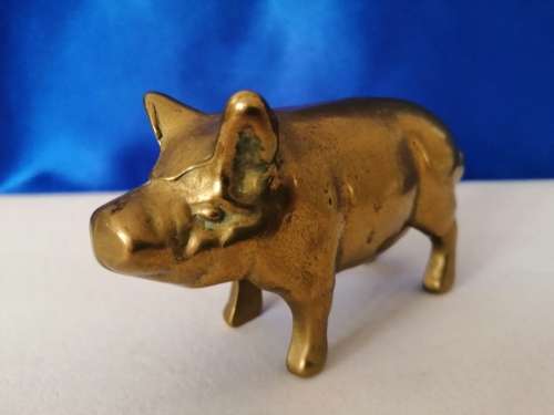 Vintage 1950`s brass pig  #
