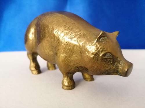 Vintage 1950`s brass pig  #