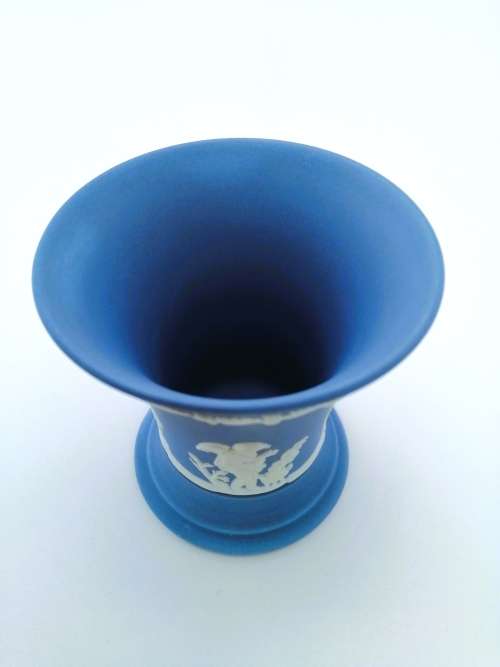 Vintage Wedgwood Jasper Blue Vase  #