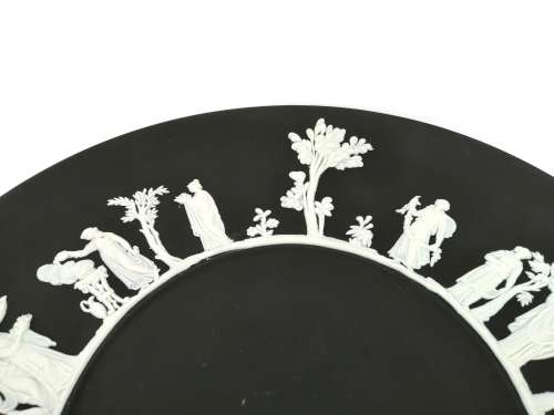 Wedgwood Basalt Black Jasperware Plate  #