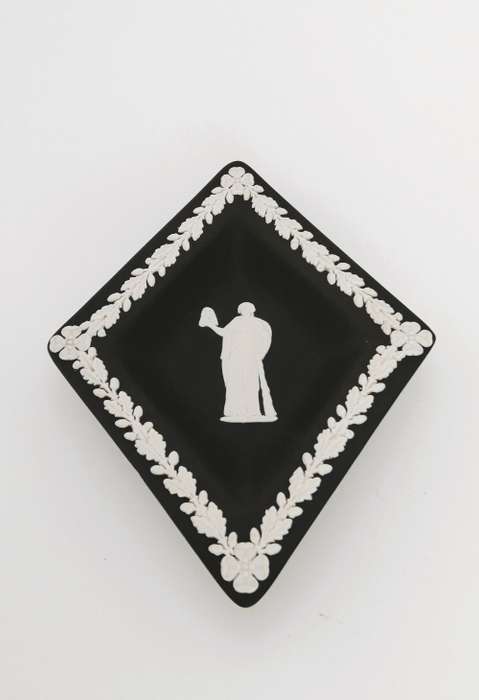 Black and White Basalt Wedgwood Jasperware Diamond Pin Dish