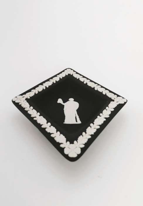 Black and White Basalt Wedgwood Jasperware Diamond Pin Dish
