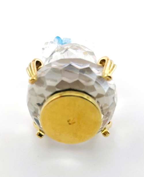 Swarovski Crystal Memories Blue Cactus Plant Gold Plated