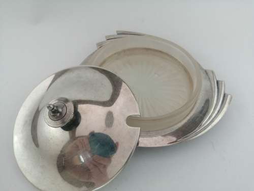 Art Deco Cabotine England EPNS lidded Dish Silver-plated serving dish