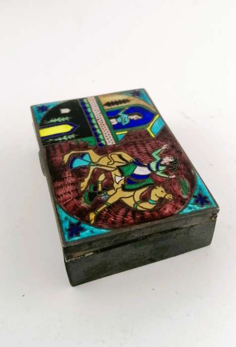Vintage Enamel metal Camel Trinket Box #