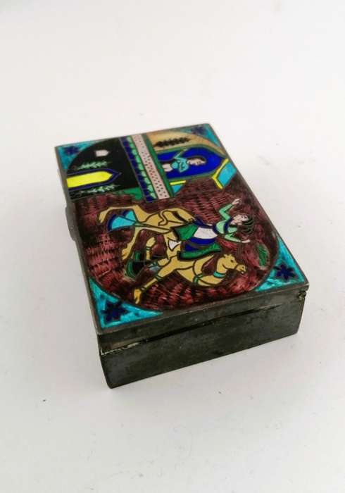 Vintage Enamel metal Camel Trinket Box #