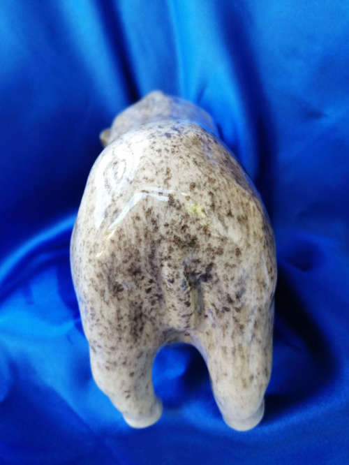 Vintage Grey Pig with glass eyes