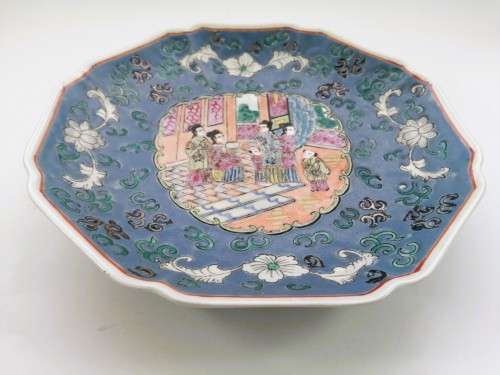 Blue Green Plate famille rose plate