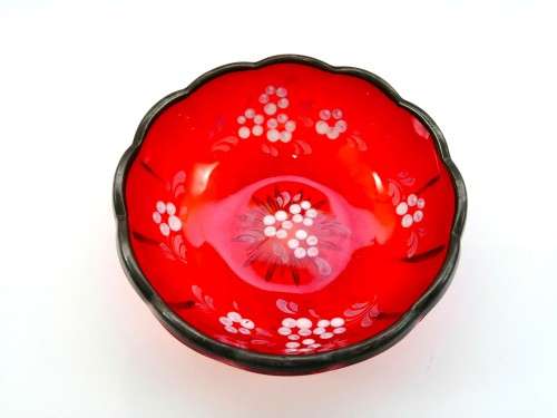 Hand Painted  BOHEMIAE Glass Dish MADE IN CZECH REPUBLIC