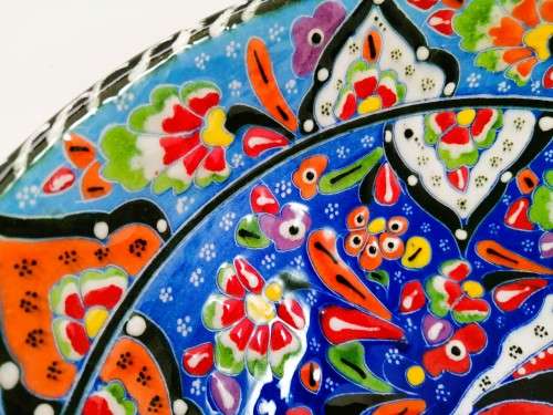 Stunning and Vibrant Turkish Hand Painted Bowl #