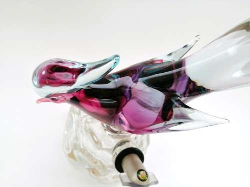 ARCHIMEDE SEGUSO!! 1960S MURANO GLASS PHEASANT BIRD DECANTER MADE FOR LUXARDO