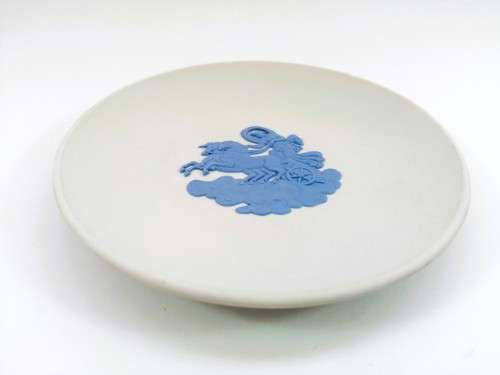 Wedgwood White Jasper with Blue Round Plate