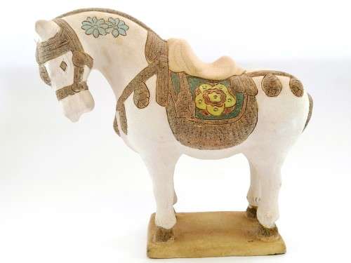 Large Porcelain Tang Dynasty Style, Porcelain War Horse
