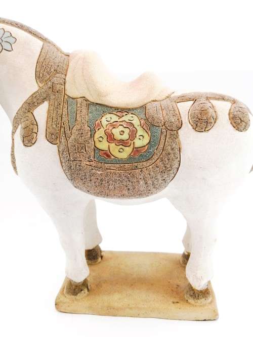 Large Porcelain Tang Dynasty Style, Porcelain War Horse