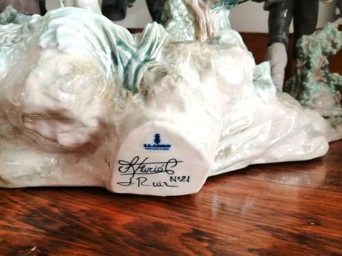 HUGE Magnificent LLADRO FIGURE GROUP, SUCCESSFUL HUNT, BIG GAME