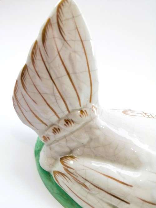 Staffordshire Pottery Hen Chicken on Nest egg tureen and cover Gold Gilt Antique c 1870 RARE