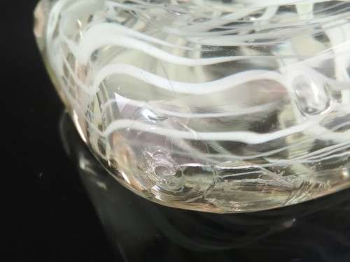 Murano clear and white swirl glass table ornaments paperweight