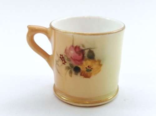 Royal Worcester miniature tankard with blush decoration