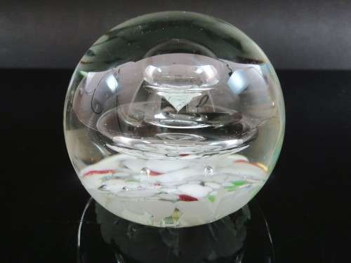 Stunning vibrant detailed  glass paperweight
