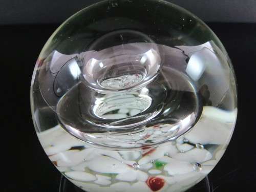 Stunning vibrant detailed  glass paperweight