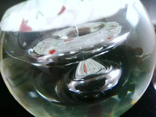 Stunning vibrant detailed  glass paperweight