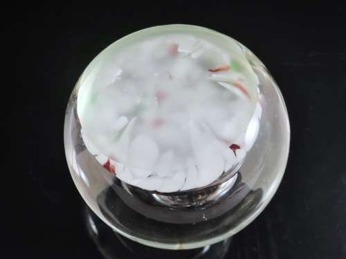 Stunning vibrant detailed  glass paperweight