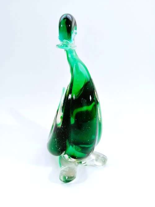 Murano Art Glass Large Green Duck Goose Bird