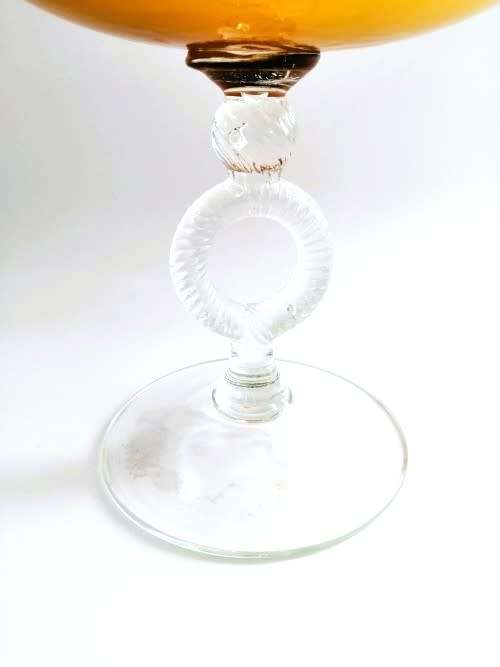 Murano large mid century glass pedestal bowl,