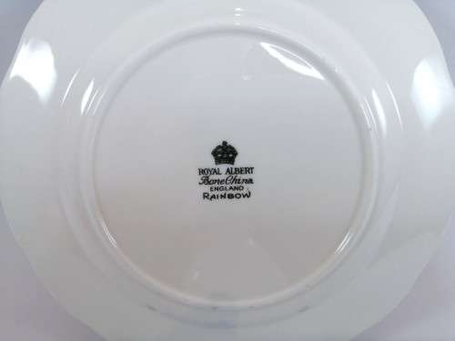 Royal Albert ` RAINBOW ` Blue Hampton shape Tea Cup Saucer and Plate Fine Bone China England