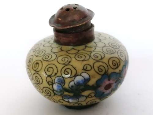 Beautiful vintage Chinese cloisonne cruet set, dating from the 1950s