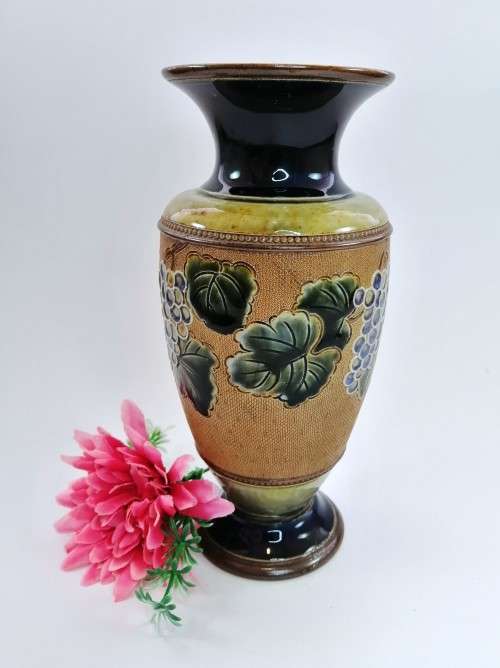 Antique Doulton Large Lambeth Stonewear vase