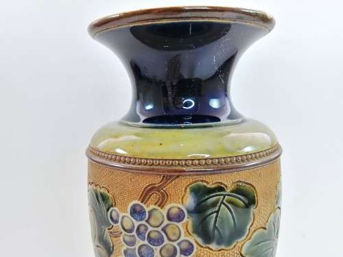 Antique Doulton Large Lambeth Stonewear vase