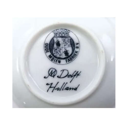 Three Vintage Dutch Delft blue and white dishes plates