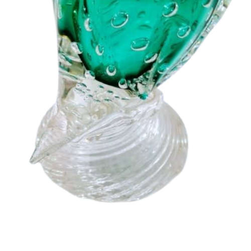 Murano Art Glass Large Green Bubble Duck Goose Bird