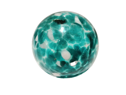 Vintage Hand Blown Glass Plant Watering Globe - White / Green