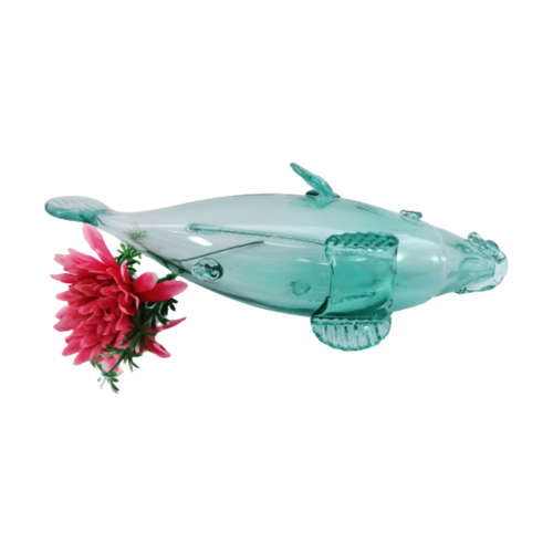 Large Blue Blown Glass Koi Fish