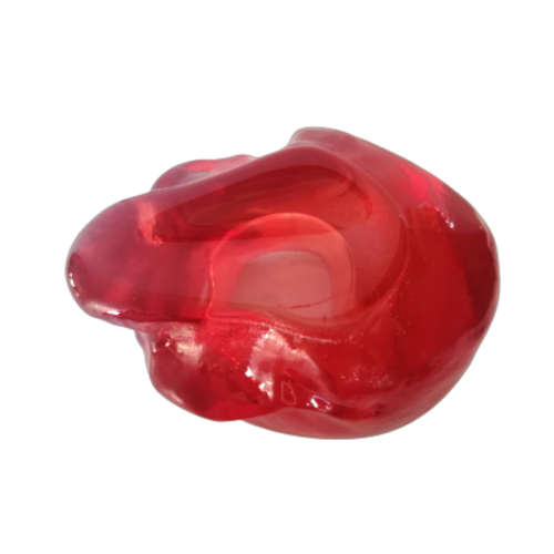 Kosta Boda Still Life Red Glass Skull by Ludvic Lofgren Tea Light Candle Holder
