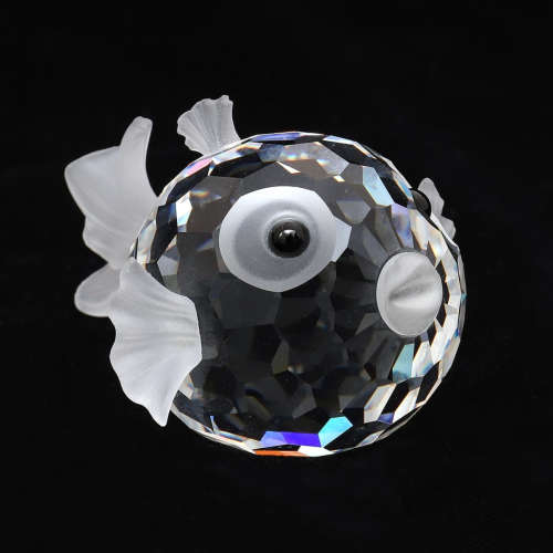 Swarovski Crystal South Sea, Medium Puffer Fish Blowfish, Frosted