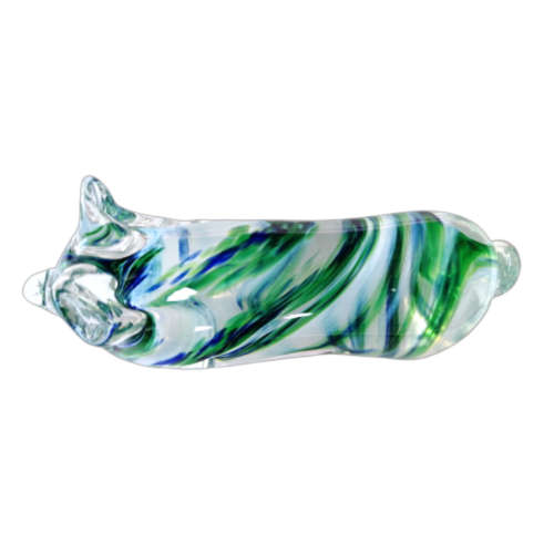 Avondale Handmade Green and Blue Glass Pig Paperweight