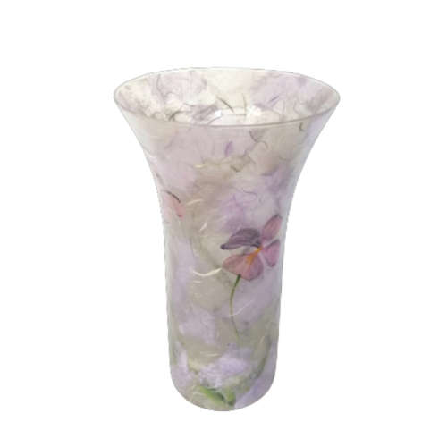 Large Pink Vase with Pretty Flowers