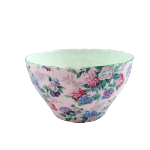 Shelley Pink Chintz Hydrangea Summer Glory Henley Shape Sugar Bowl