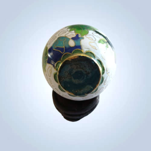 Beautiful Cloisonne Japanese Miniature White Vase