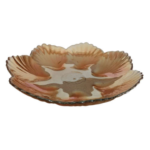Carnival Glass Marigold Amber Gold Dish,Bowl,Iridescent Embossed