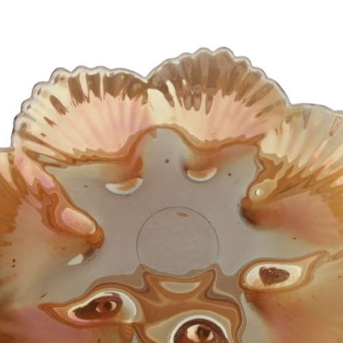 Carnival Glass Marigold Amber Gold Dish,Bowl,Iridescent Embossed