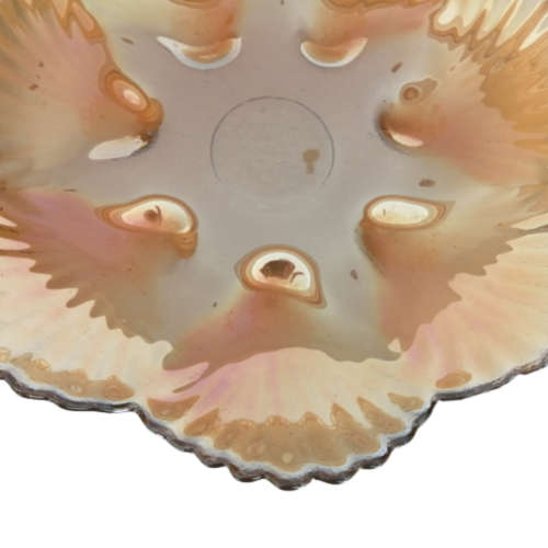 Carnival Glass Marigold Amber Gold Dish,Bowl,Iridescent Embossed