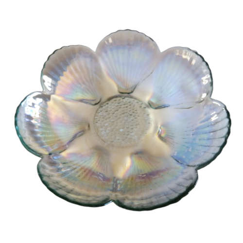 Carnival Glass Pearl Opalescent  Dish,Bowl Iridescent Embossed